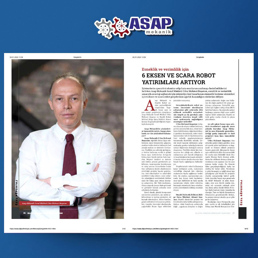 Dijital Fabrika Çözümleri dergisinde yayınlanan röportajımız